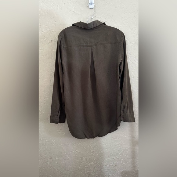 Cloth & Stone Lace-Up Long Sleeve Pullover Top Olive Brown Size Small - Picture 6 of 6